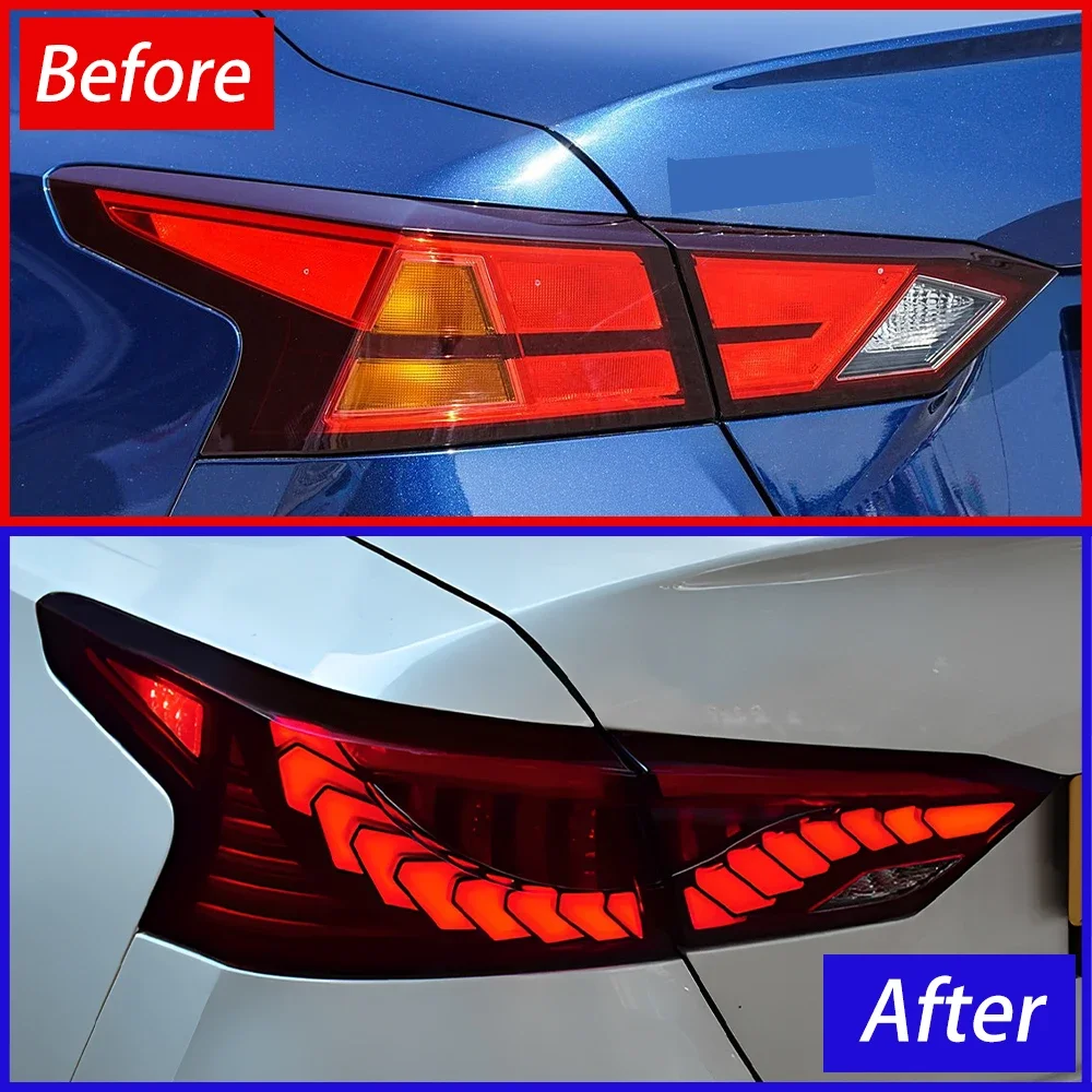 Car Taillights Assembly for Nissan Teana 2019-2021 Auto Rear Back Lamps Upgrade Led Dynamic Dragon Scale Taillights Accessories