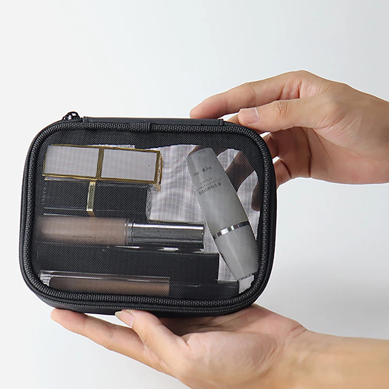 

Дышащая сетчатая косметичка, корейская версия, однотонный модный органайзер для макияжа, дорожные портативные сумки для мытья туалета, многофункциональные