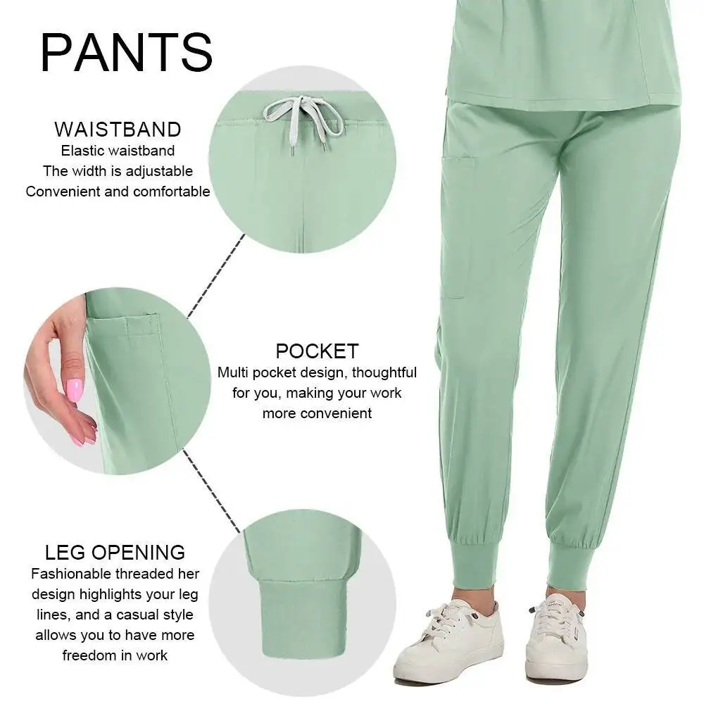 看護スクラブセット女性美容スパ制服ペットクリニックストア獣医歯科作業服医療看護師外科トップ+パンツ