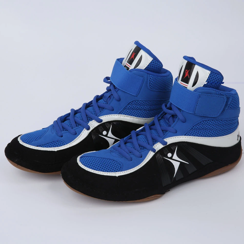 Sapatos de luta livre leves dos homens malha respirável tênis boxe designer treinamento sapatos de boxe azul vermelho tênis