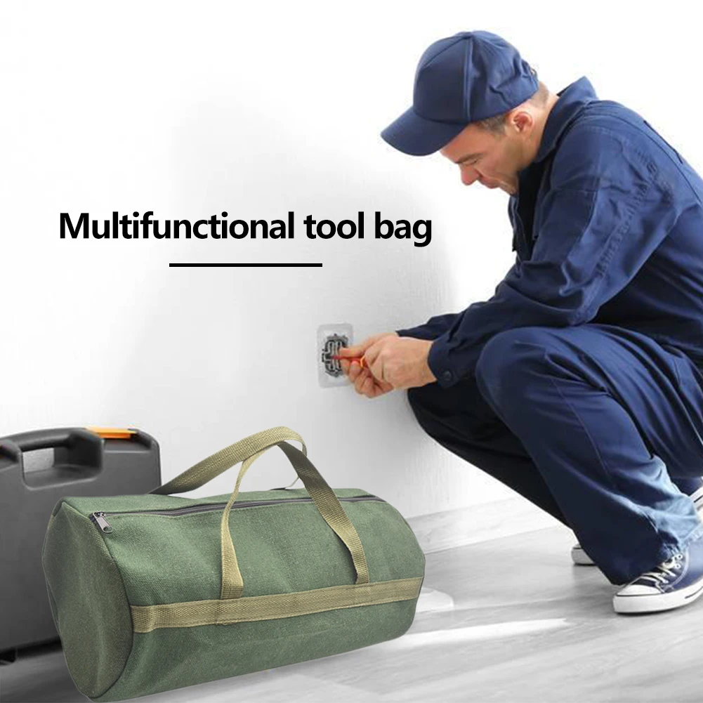 Convenient  Multi-functional Canvas Tool Bag Practical Classic Texture Hardware Screwdriver Wrench Electrician Toolkit