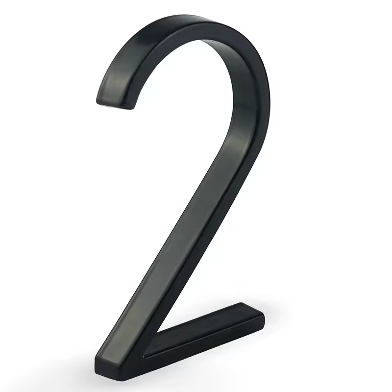1pc 125mm Floating House Number Outdoor 5 inch Black Zinc Alloy Letter Apartment Door Numbers Mailbox Address Sign #0-9 - Image 8