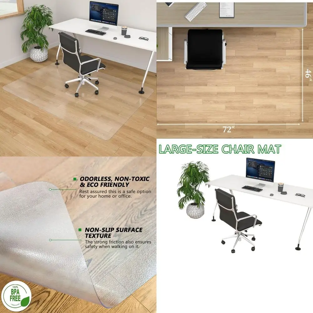 

Прозрачный защитный коврик для деревянного пола 46x72 для вращающихся офисных стульев