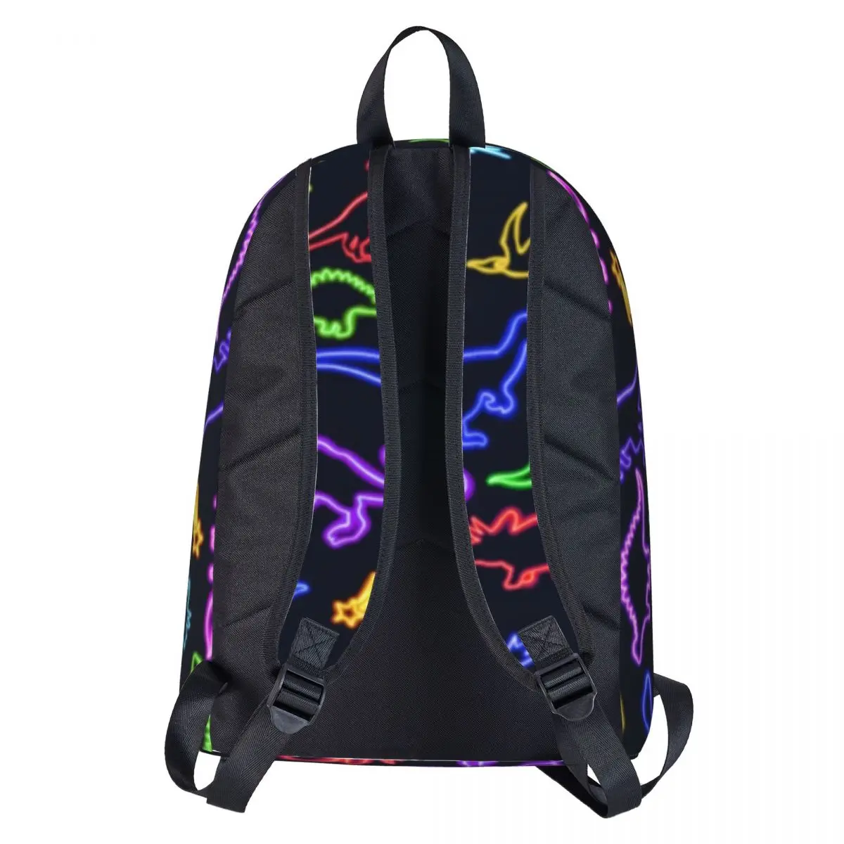 Neon Dinosaurs Capri Backpack Rainbow Dinosaur Cartoon Pinrt Leisure Backpacks Men Sport Lightweight School Bags Custom Rucksack