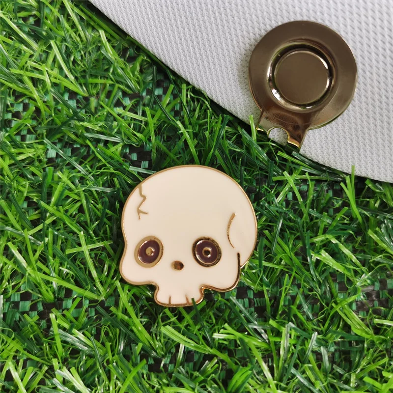 Skull Head Metal Golf Marker With Hat Clip