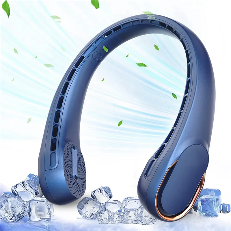 ABNL Neck Fan, Bladeless Neck Fan, USB Rechargeable Personal Fan, 3 Speeds Adjustable,Faster Cooling, Ultra Quiet