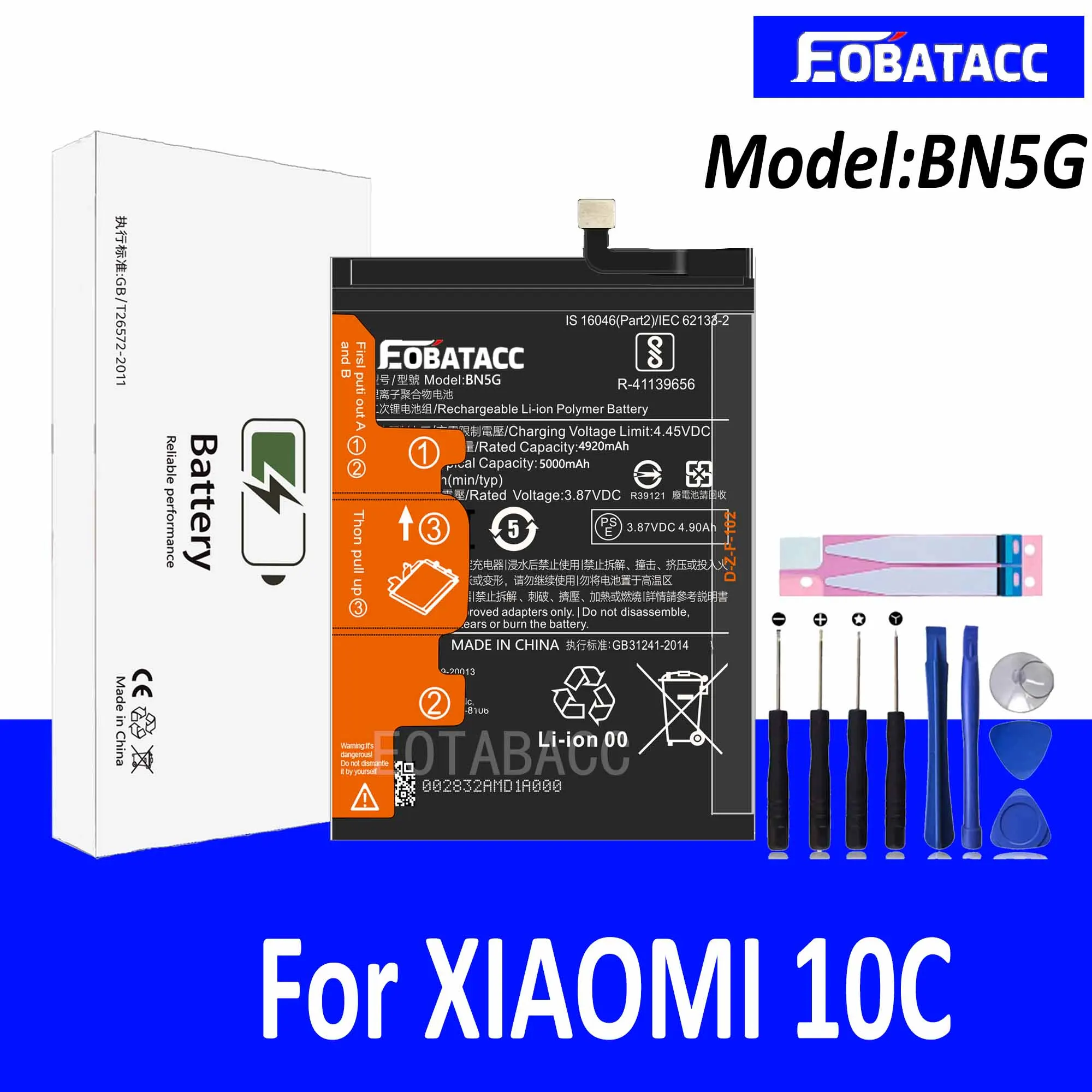 

EOTABACC 100% New Original Battery BN5G For XIAOMI 10C Battery +Tools