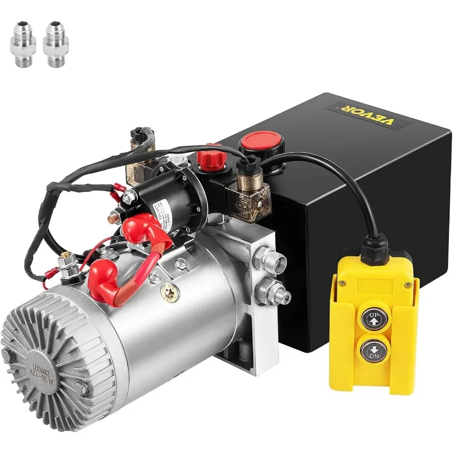 Hydraulic Pump 4 Quart Double Acting for Dump Trailer Car Lifting Pumps Power Unit Kit 12V Electric Hydraulic Pumps