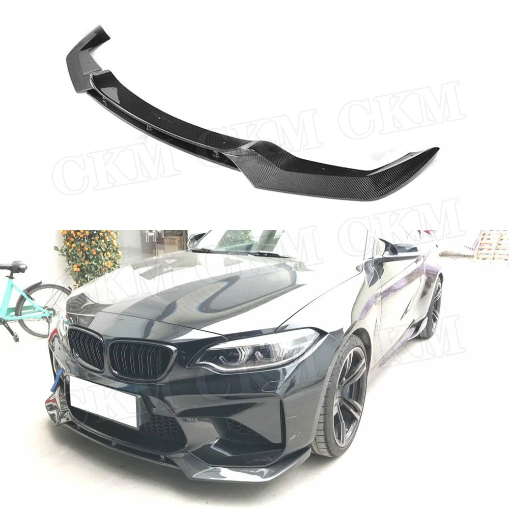 

2 PCS Carbon Fiber/FRP Front Bumper Lip Chin Spoiler For BMW F87 M2 2016-2019 V Style Bumper Guard Car Tuning Parts