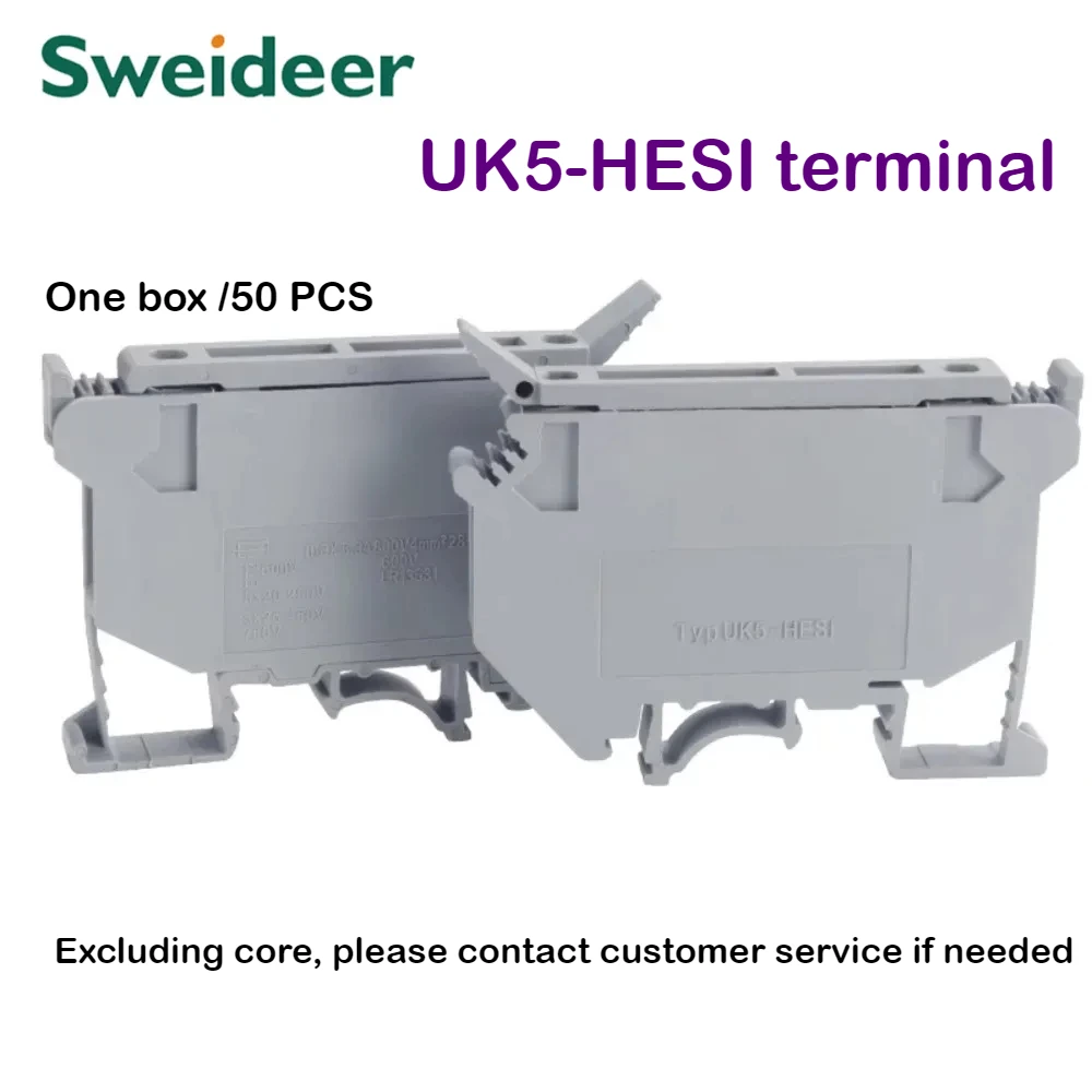UK ทองแดงบริสุทธิ์พร้อมเสียง/ไม่มีแสงฟิวส์ Terminal UK5-HESI สายไฟฐานฟิวส์บล็อก Rail ประเภทสายไฟ Terminal