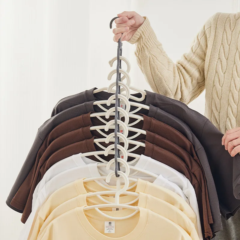 Rotatable Clothes Hanger Storage Rack Vertical 12-Hole Position Wardrobe Closet Organizer Extension Hook Home Goods Polypropylen