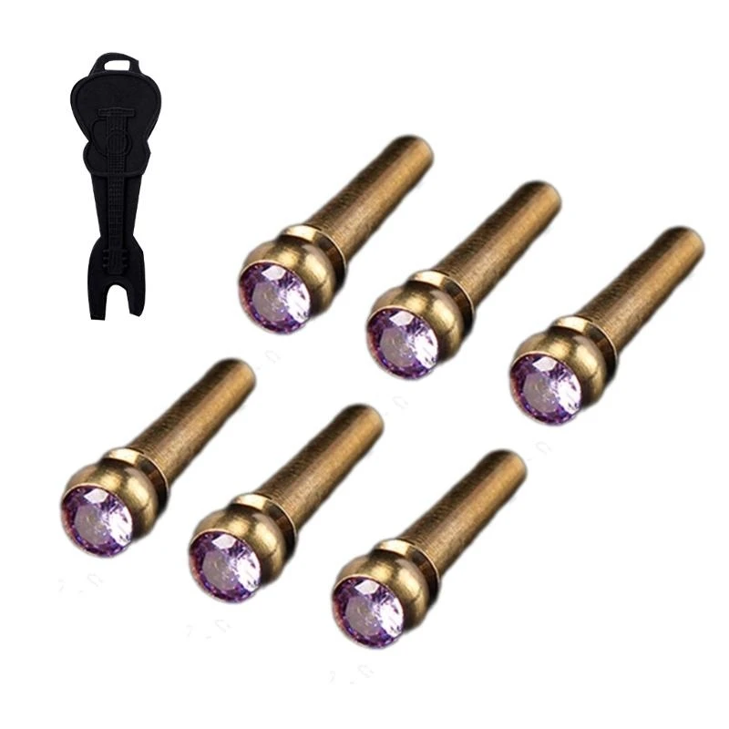 

6Pieces Guitar Pegs Set Guitar Bridge Pins Guitar String Pin for Enhancing Sound