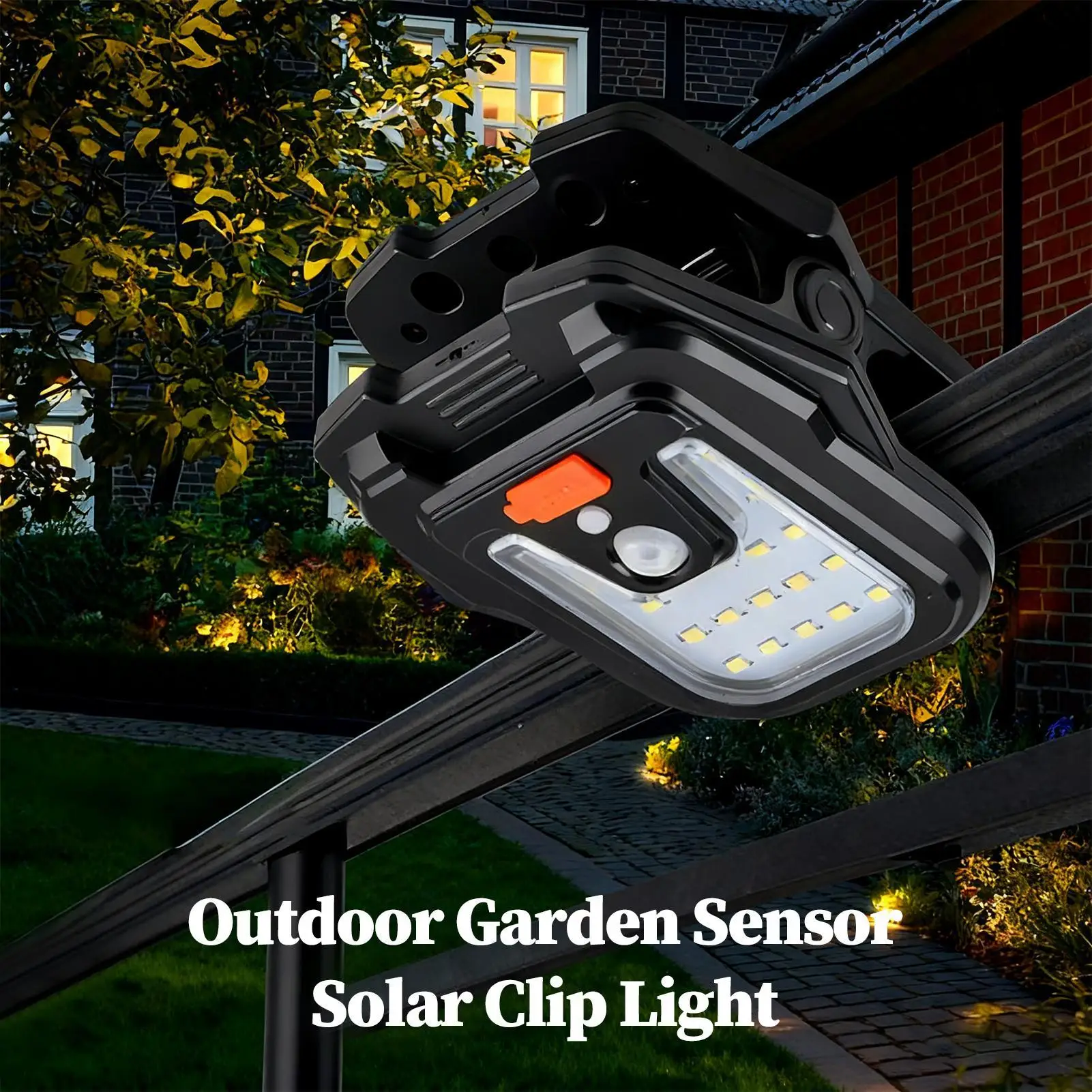 Clip On Solar Lights Outdoor Waterproof Security Light Motion Sensor Lighting Portable LED For Fence Gate Garden Garage Camping