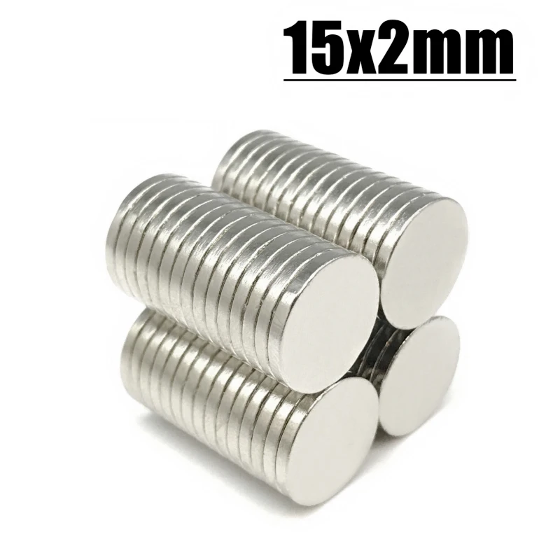 5/10/20/50/100/200/500Pcs 15x2 Round NdFeB Neodymium Magnet N35 Hook Tool Small imanes Permanent Magnetic Disc IMANES Hook Tool