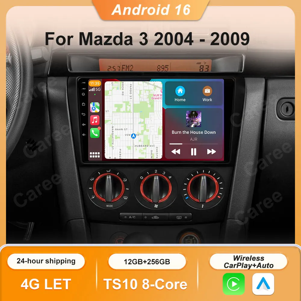 

Android Wireless Carplay For Mazda 3 2004 2005 2006 2007 2008 2009 Car Radio With BOSE Multimedia Player Stereo GPS No 2Din DVD