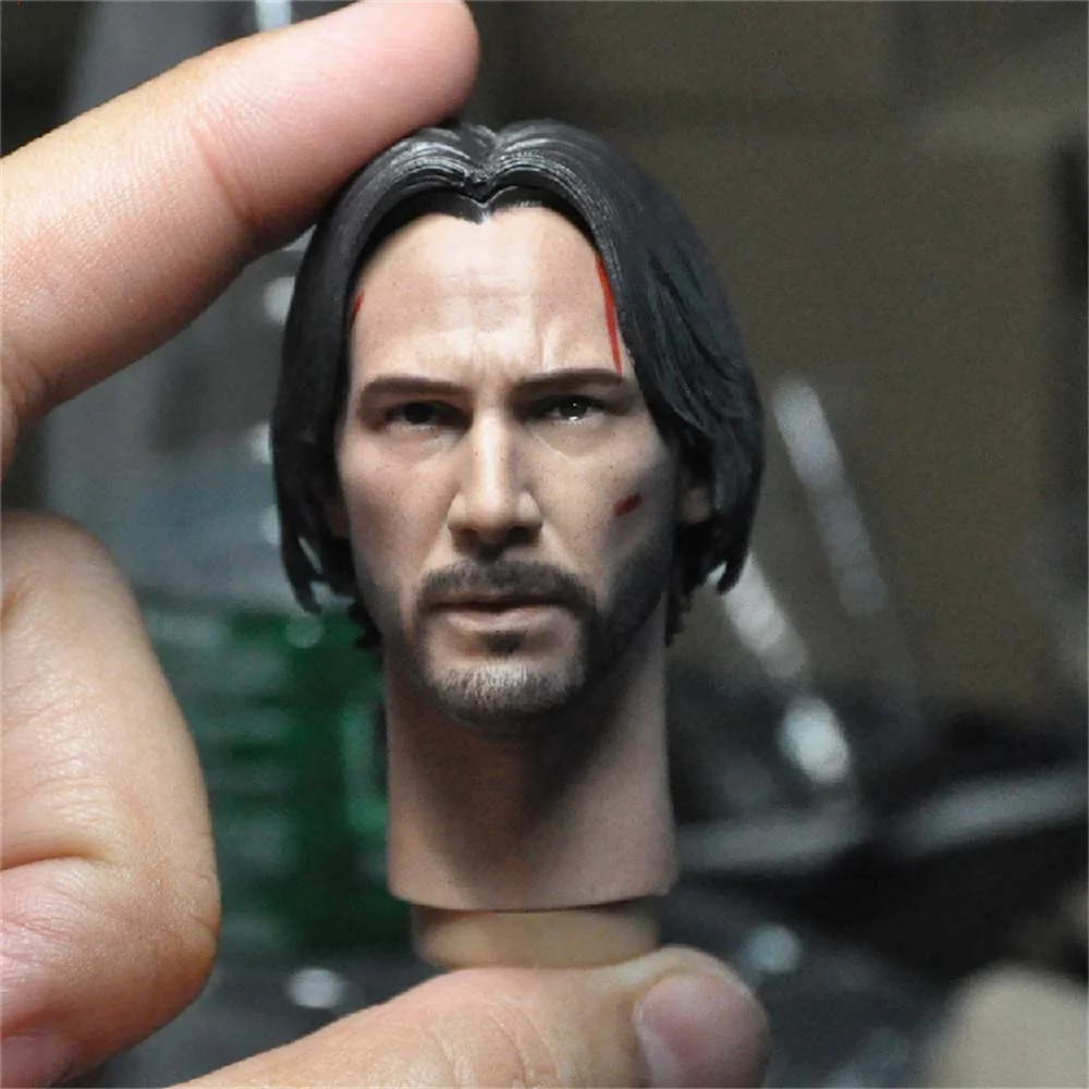 

Male Head Sculpt Carving Keanu Reeves Killer 2.0 Actor Carving Star 1/6 Soldier Model Fit 12" Action Figure Collection