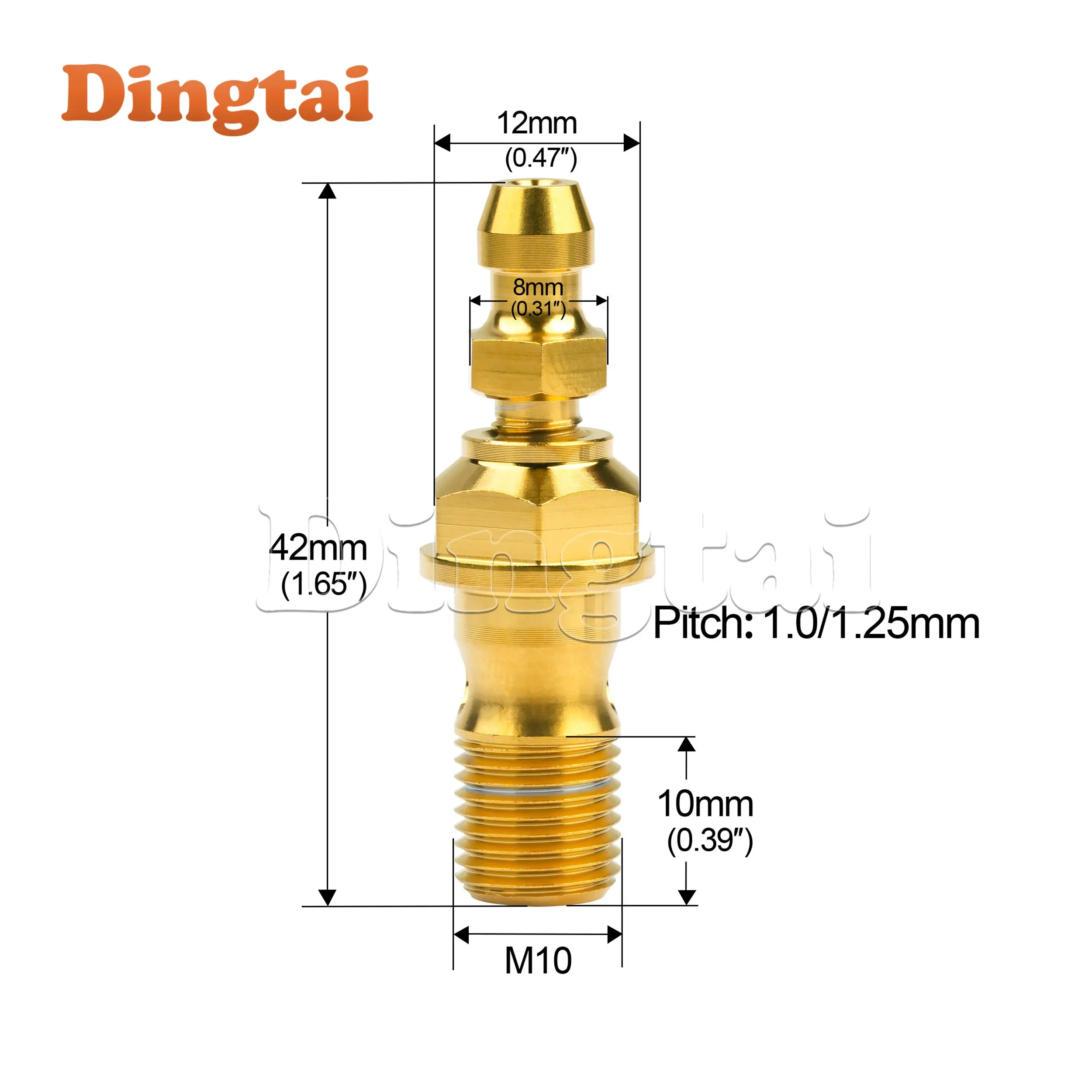 Dingtai Titanium Bolt M10x1.0/ 1.25mm  Banjo Bolt for Brembo Brake Lin&Single Hole Clutch Bolt with Bleeder Valve