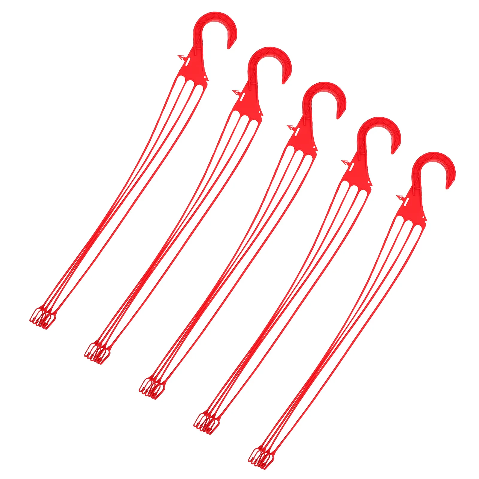 

5 PCS Hook Flower Pot Hanger for Garden Portable Basket Hooks Accessories Red Wall Hanging Planter