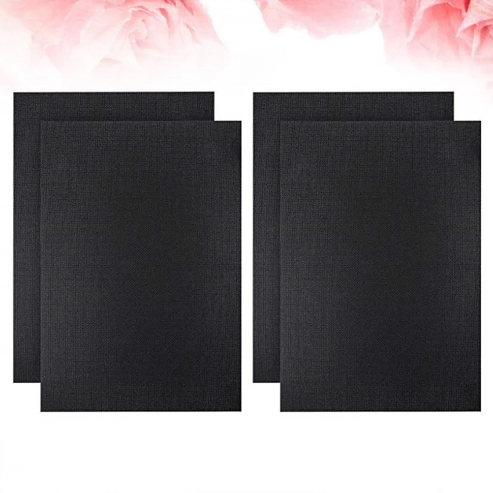 

4Pcs Cross-Stitch Cloth Embroidered Plain Fabric Durable Safe DIY Black Cross-Stitch Cloth Needlework Fabric