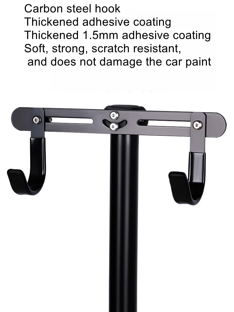 Bicycle rack display rack with adjustable double hanging heads and rubber covered hooks, indoor suspended parking rack view 2