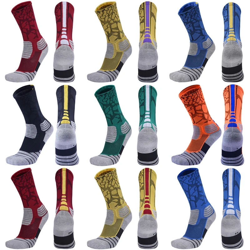 Chaussettes de compression en coton pour hommes, haute qualité, sports de plein air, chaussettes de basket-ball d'élite, chaussettes de cyclisme, serviette astronomique, nouveau