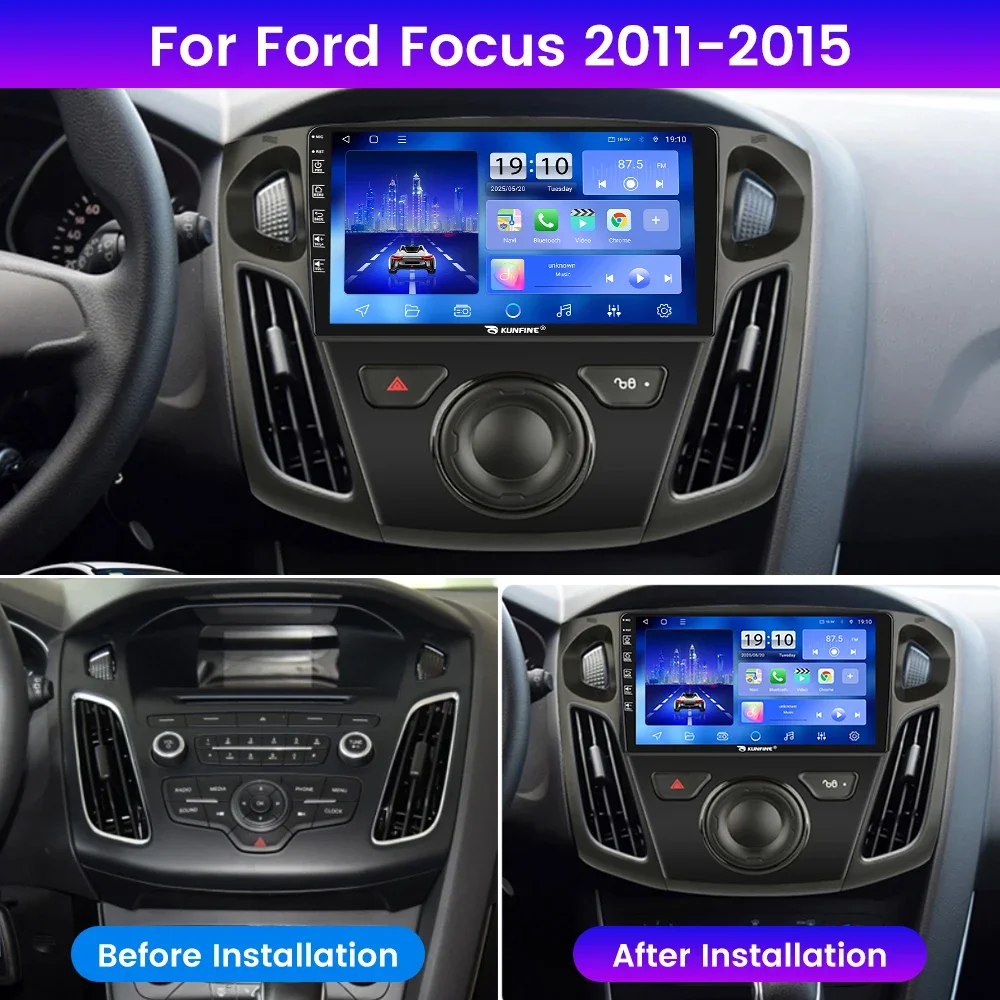 Android Car Radio For Ford Focus 2011-2015 GPS Navigation Multimedia Video Player Carplay Android Auto Stereo