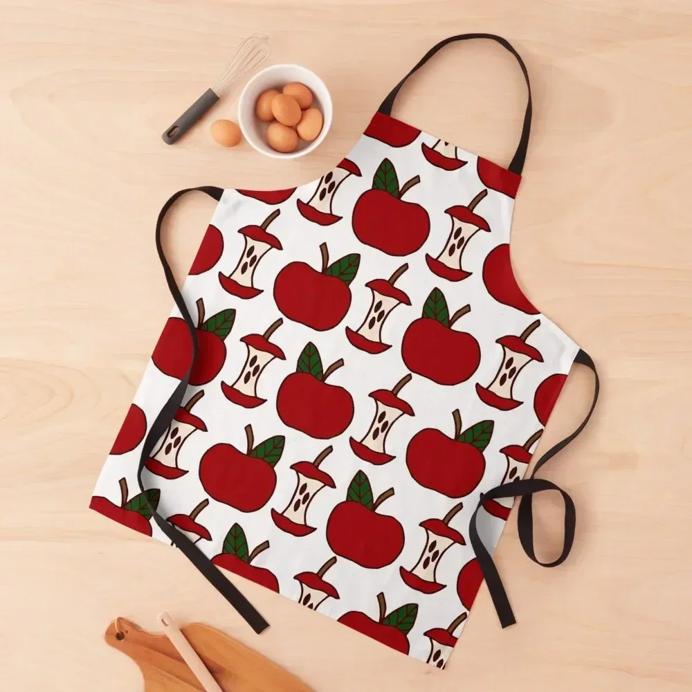 

Apples and Apple Cores | Red Apples | Apple Pattern Apron home women New year's Apron