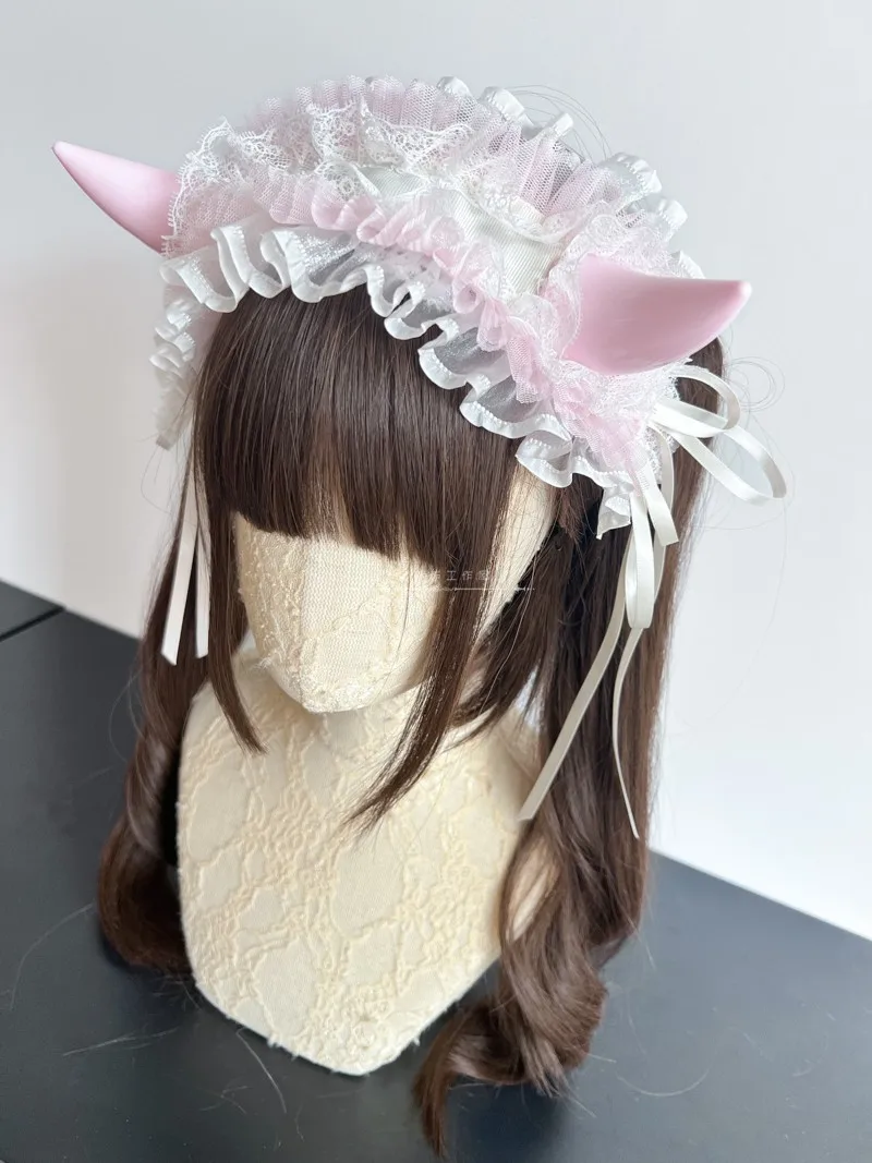 Japanse originele handgemaakte donkere Goth stijl Lolita Halloween duivel hoorn Goth hoofdband cosplay hoofdtooi persoonlijkheid meisje hoofdband