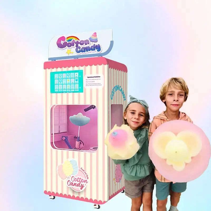 Automatic Marshmallow Vending Machine 8kg Capacity 400-2500W AC 220V 1 Year Warranty 70-130s Sugar Making Time 30g Customized