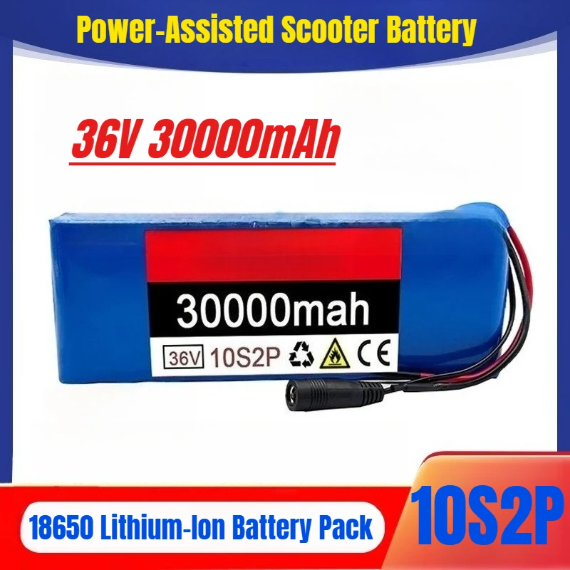 

36V 30Ah 10S2P Power-Assisted Scooter Battery 18650 Lithium-Ion Battery Pack with Built-in BMS