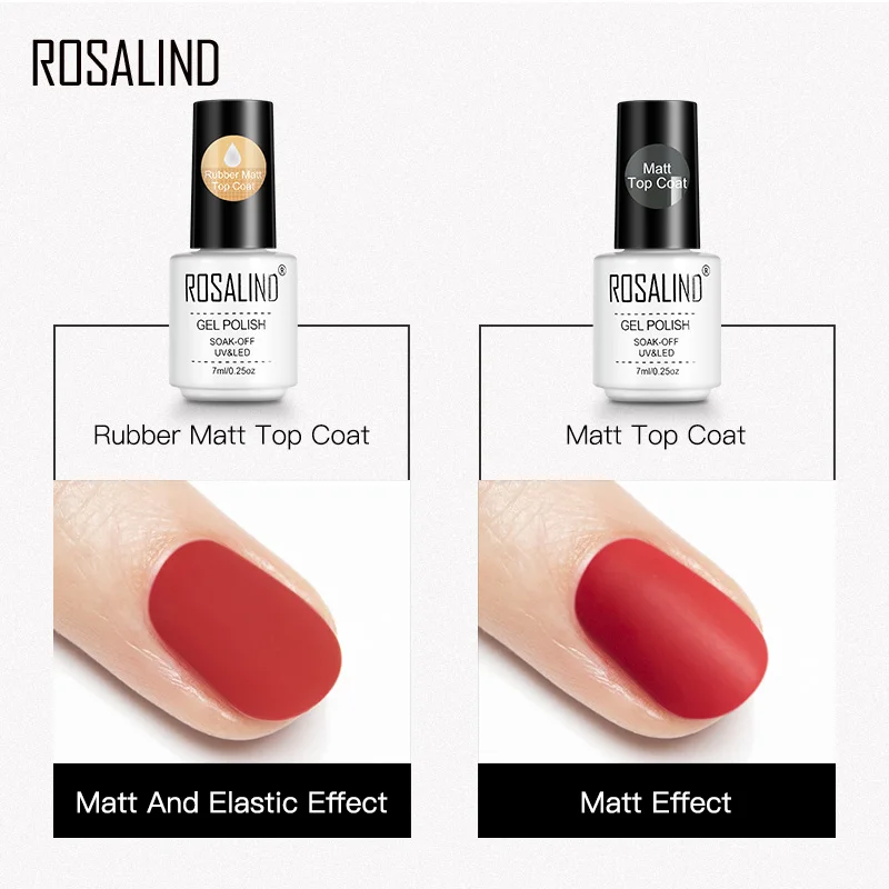 Rosalind Gel Polish Matt Top Coat Uv Lamp Gel Losweken Versterken 7Ml Langdurige Nail Art Manicure Gel lak Vernis Primer