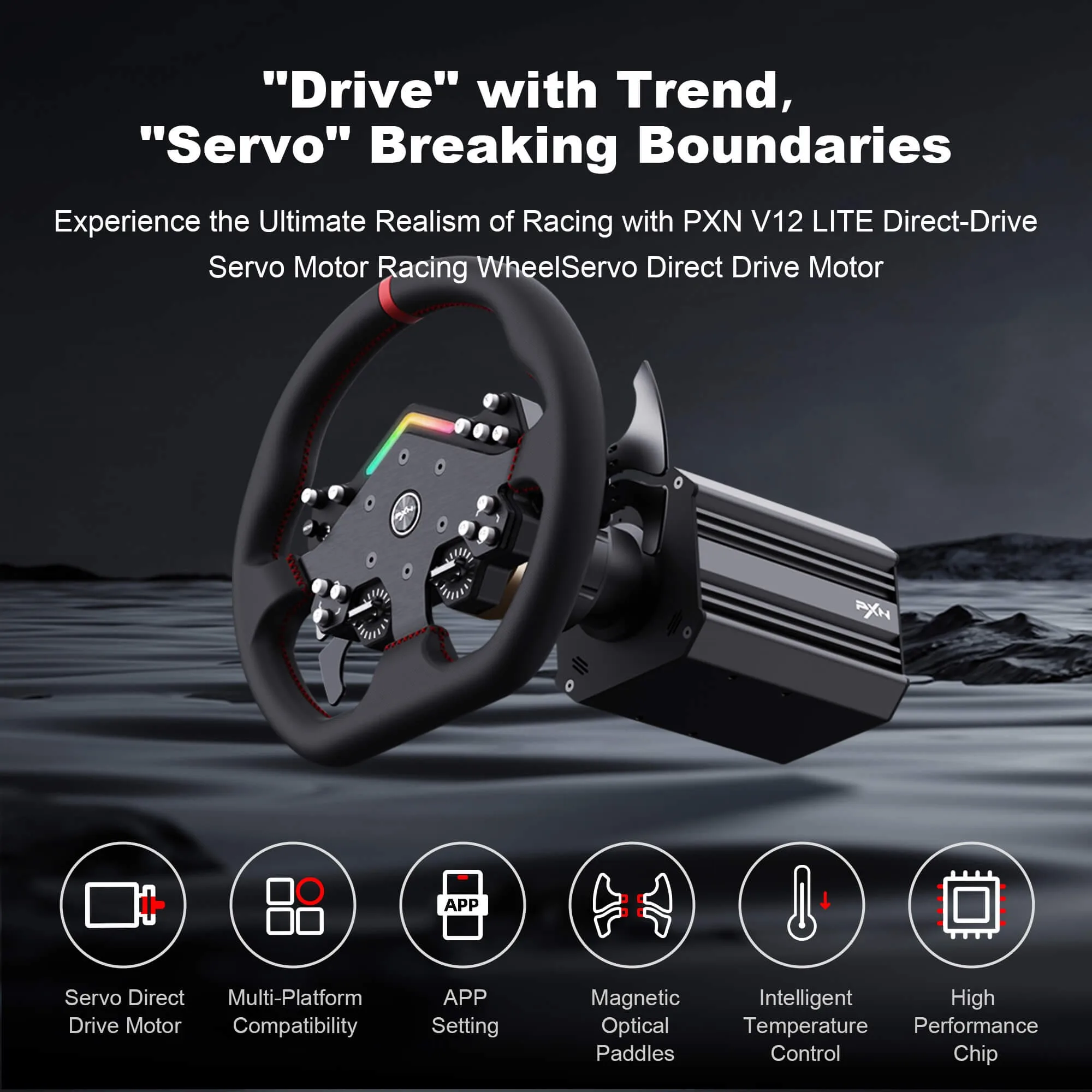 High Quality PXN V12 Lite Driving Force Simulation PC Game Wired Steering Racing Wheel