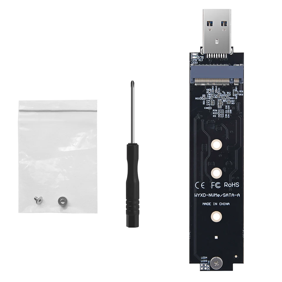 M.2 Naar USB-adapter – NGFF B-key SATA SSD Naar USB-C 3.1 – 10 Gbps, Ondersteuning Voor 2230/2242/2260/2280