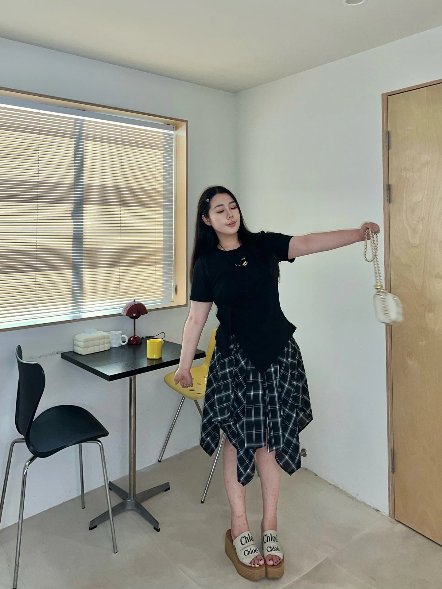 

Женская юбка-брюки больших размеров в клетку с высокой талией, А-силуэт, повседневная, для работы, в стиле колор-блок, в студенческом стиле