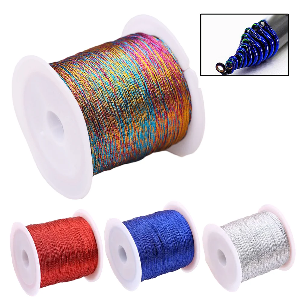 1 Roll 50m Fishing Rod Guide Winding Thread Rod Building Line Wire Polyester Fiber Ring Line DIY Accessories Fishing Tools
