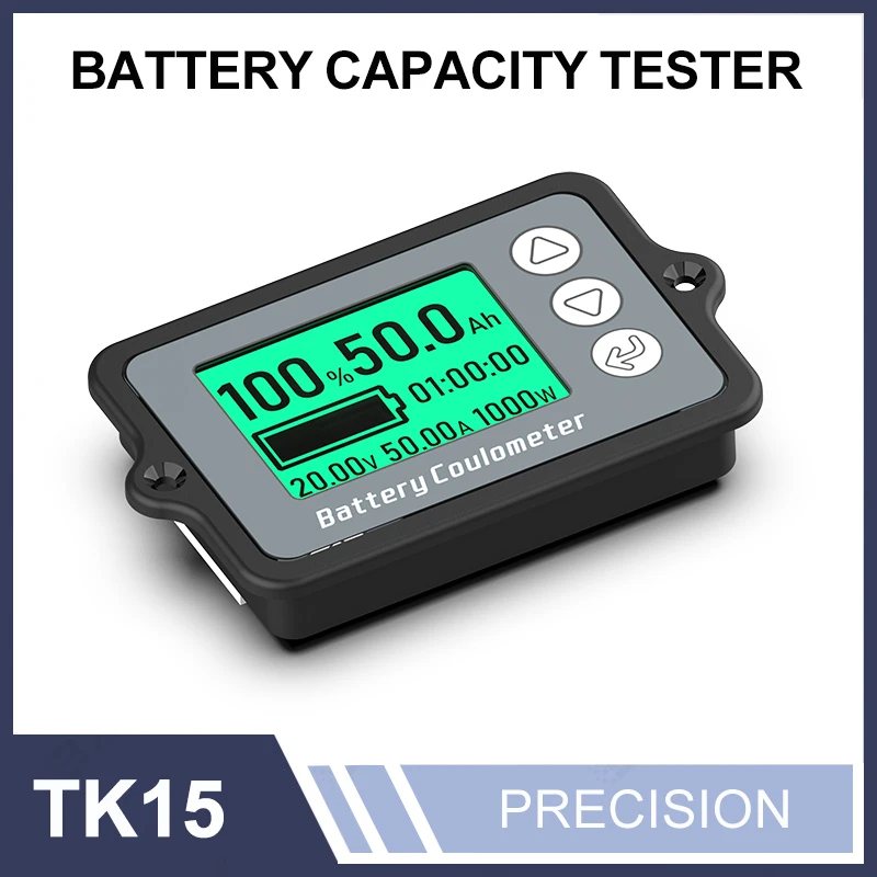 TK15 Coulomb Meter 50A/100A/350A Precision Battery Capacity Tester for Electric Bike/Cleaner Coulomb Meter Capacity Indicator