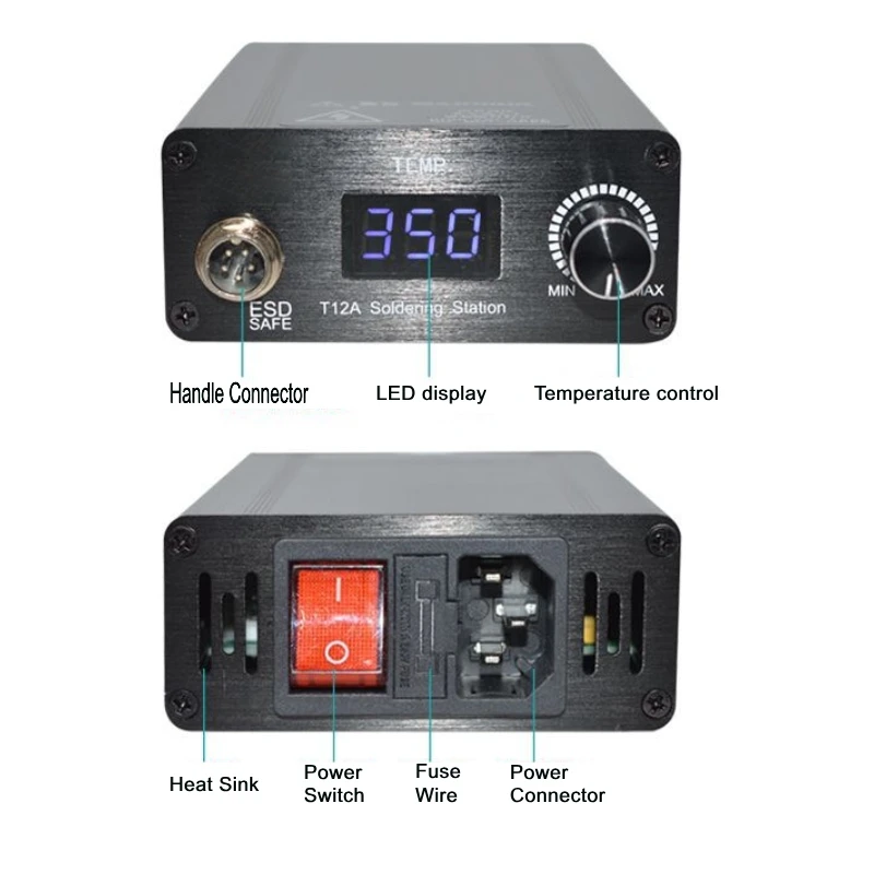 Saldatore elettronico T12 stazione di saldatura regolazione digitale della temperatura Set di strumenti di riparazione del saldatore