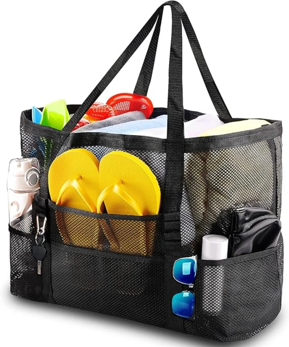 

Beach bag, large capacity toy mesh swimming , multifunctional travel handbag, single shoulder beach bag, swimsuit storage bag