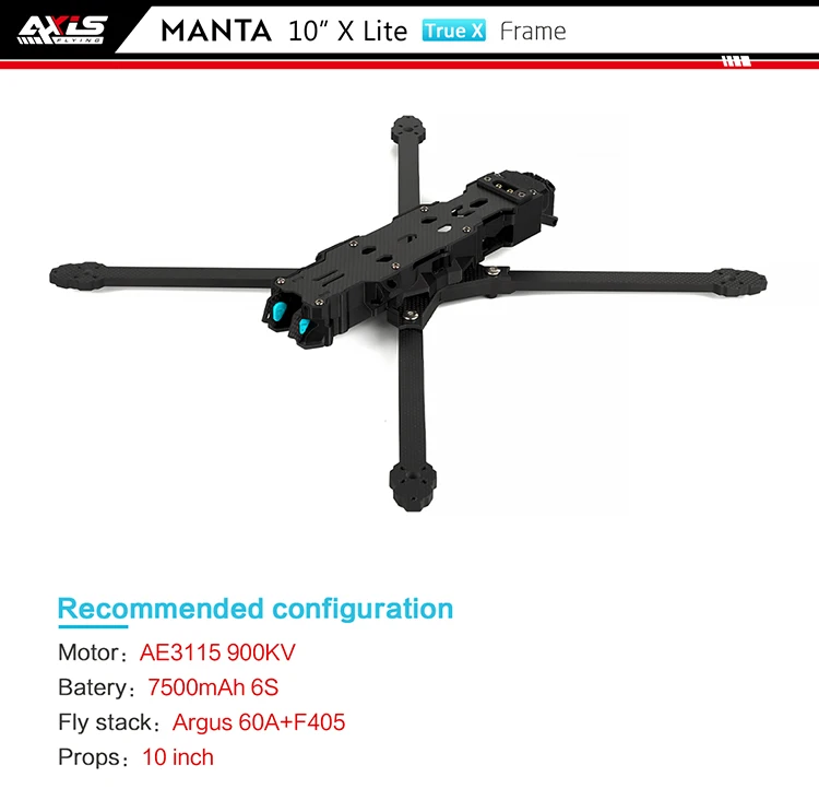 

Axisflying MANTA10" Lite 10inch FPV Freestyle Drone Ture X Frame Kit 402mm Wheelbase T700 Carbon Compatible 10inch Propeller