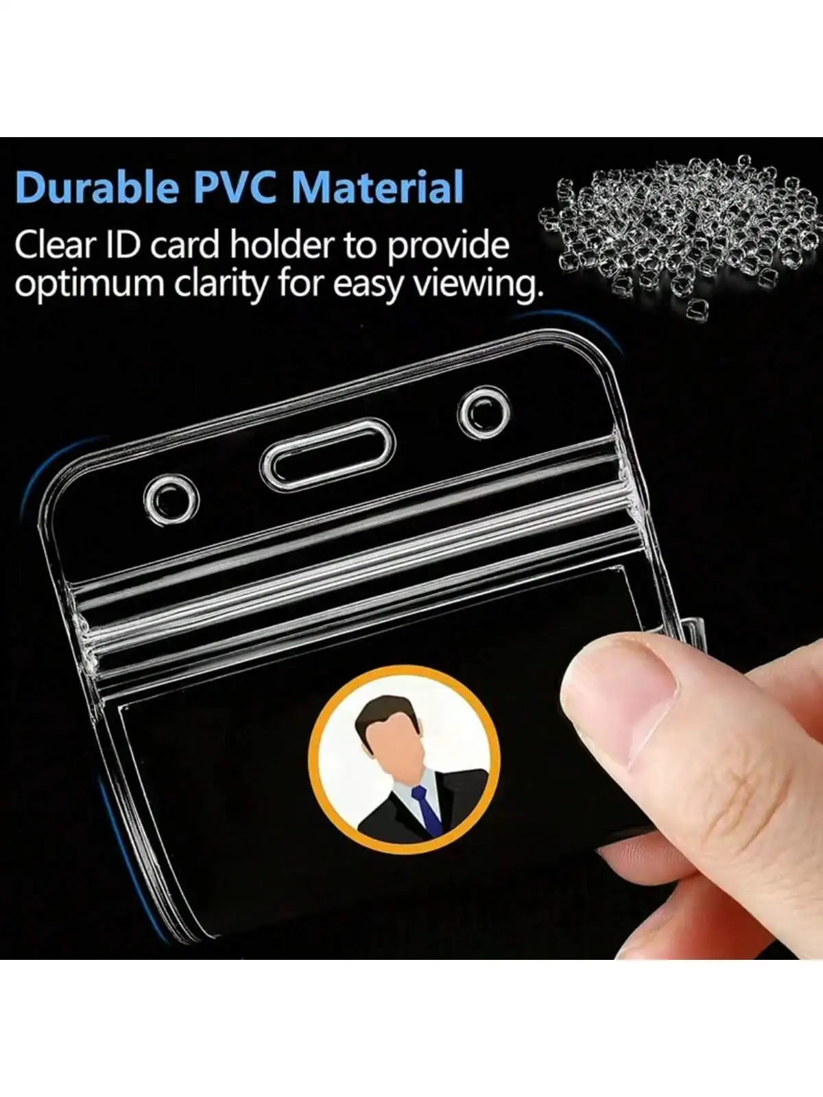 مقاوم للماء حامل بطاقة شفافة البلاستيك حامي حالة الأعمال حافلة البنك بطاقة الائتمان حامي حاملي شارة بطاقة الهوية #5