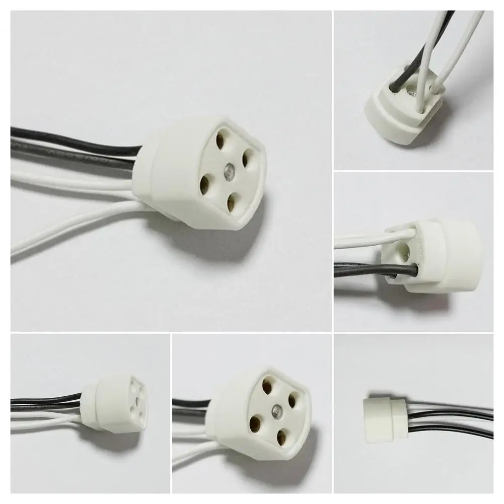 Ceramic Lamp Holder Ceramic Shell Lamp Socket G10q Lamp Holder Socket Single-ended Four-pin Ceramic Shell High Temperature