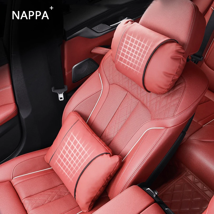 Luxury NAPPA Car Pillows For Mercedes Benz Maybach S-Class headrest Auto Travel Neck Rest Pillows Support Leather Seat Cushion