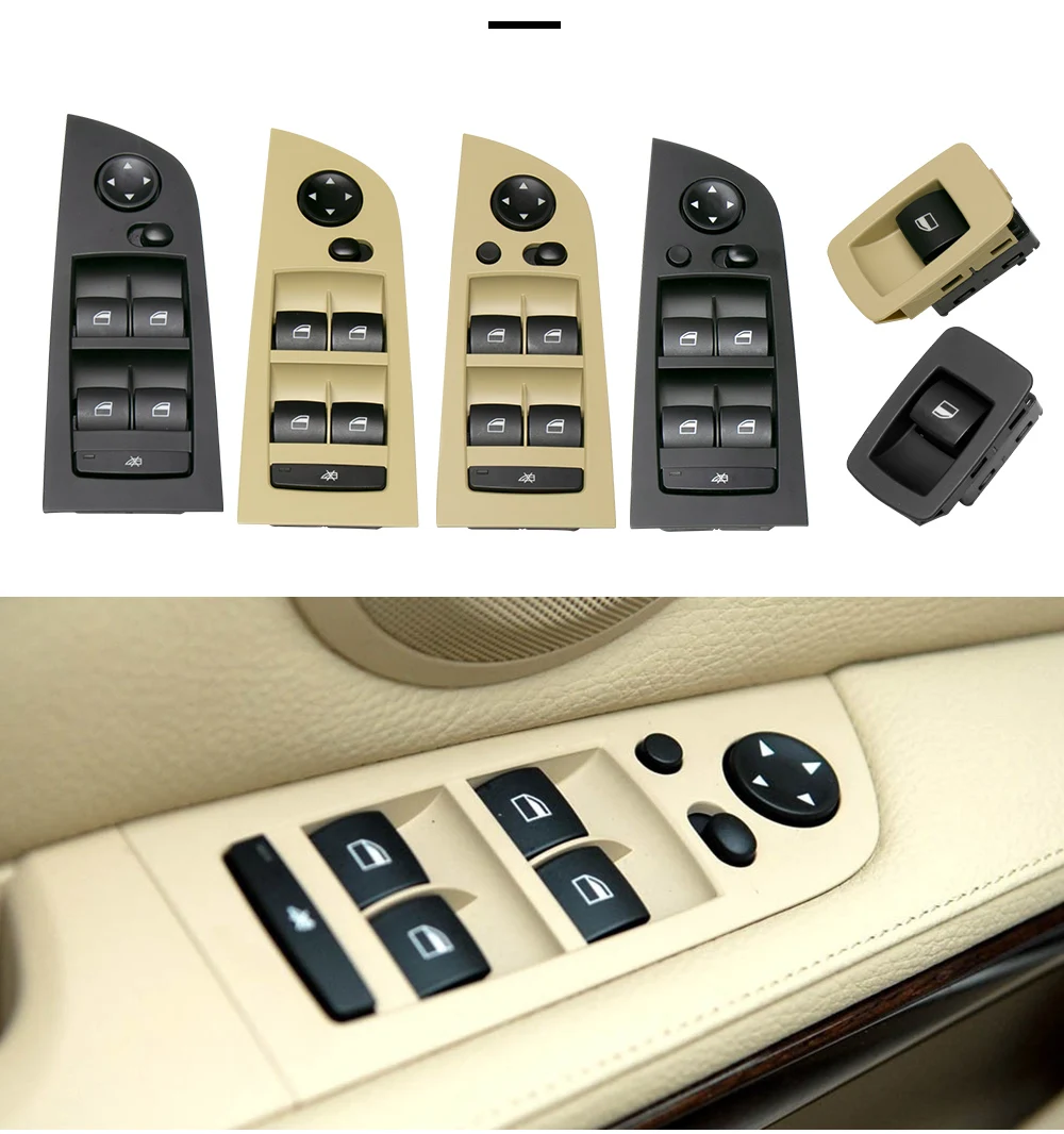 Elektrischer Fensterheberschalter für die vordere Fahrer- und Beifahrerseite für BMW 3er E90 2005-2012 Auto-Innenausstattung. – Detail 3