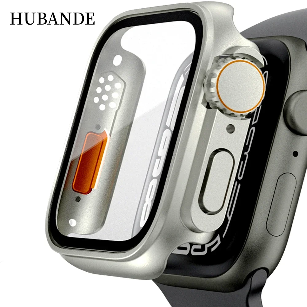 

Glass+Case for Apple Watch 44mm 45mm 41mm 40mm 42mm 38mm Screen Protector Cover Change Ultra Bumper iWatch Series 9 8 7 SE 6 5