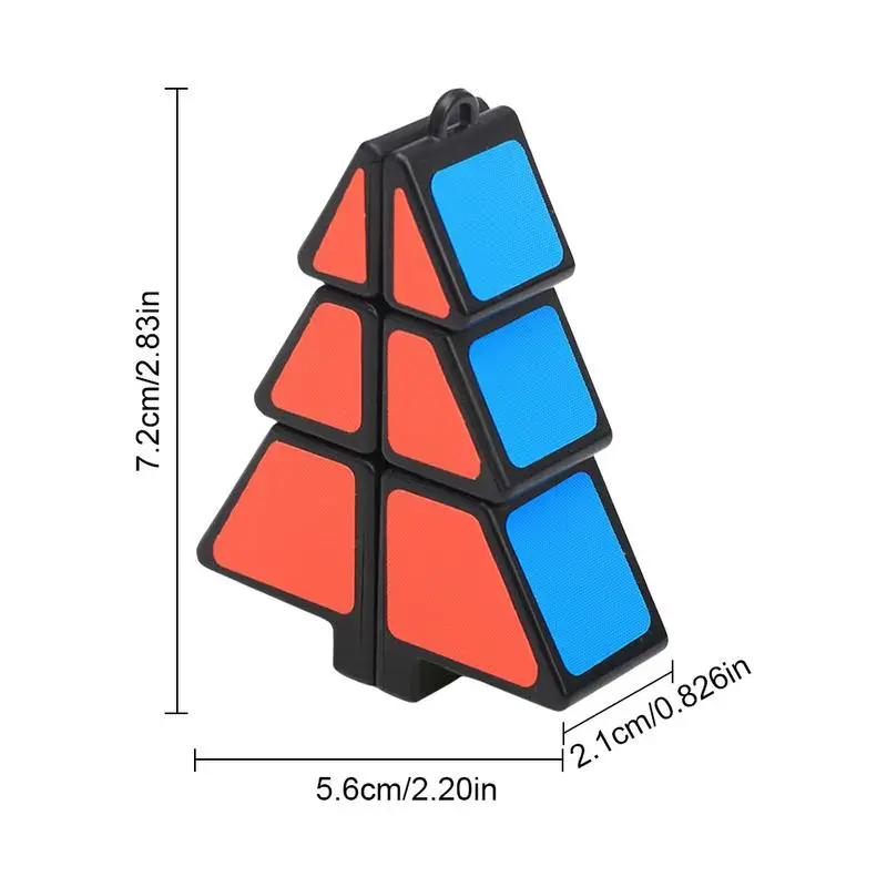 Cube Fidget Christmas Tree Shape Speed Cube Ultra-Smooth Puzzle Pendant Creative Toy 1X2X3 Christmas Tree Cube Christmas Tree