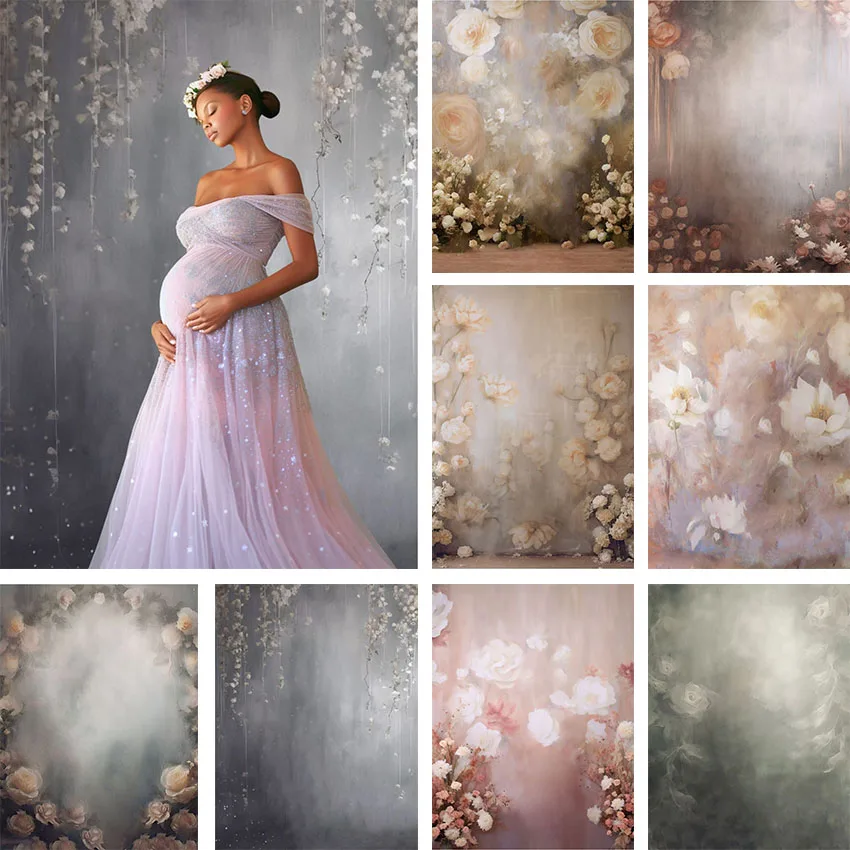 

Mehofond Photography Background Oil Painting Floral Texture Adult Birthday Wedding Maternity Portrait Decor Backdrop Photo Studi