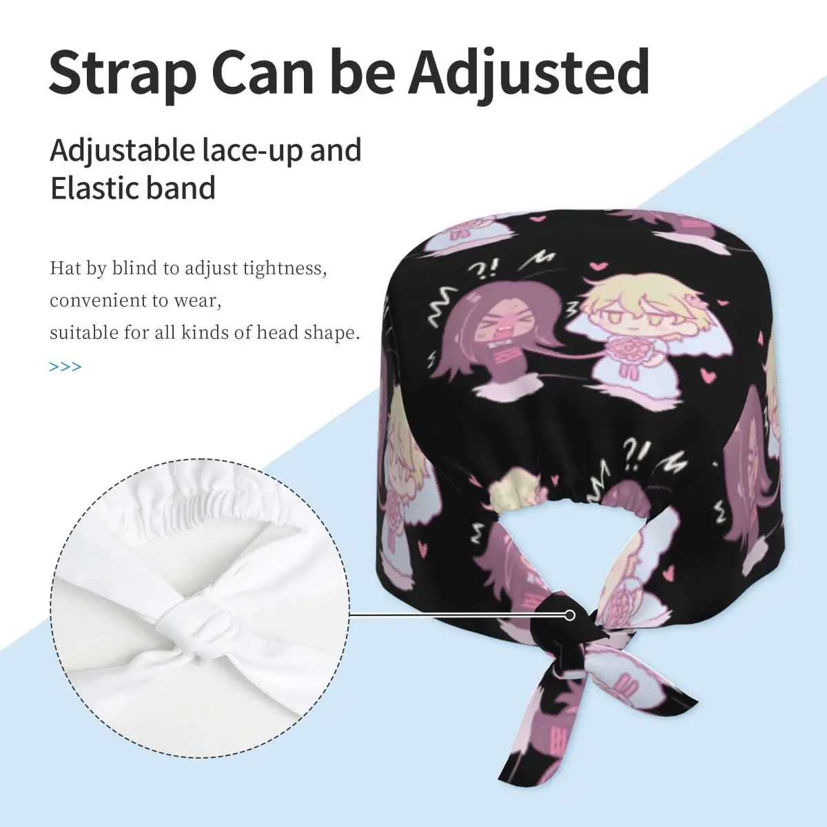 Casquettes de travail pour hommes et femmes, chapeaux d'infirmière de scène Alien, gommages de travail confortables, nouveauté, Bandage, cravate au dos, casquette médicale