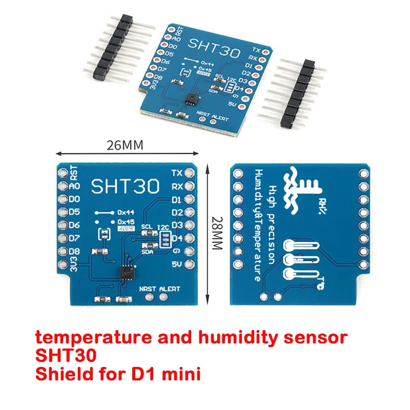 5Pcs/1pcs SHT30 Shield for WEMOS D1 Mini ESP8266 SHT30 I2C Digital Temperature And Humidity Sensors Module