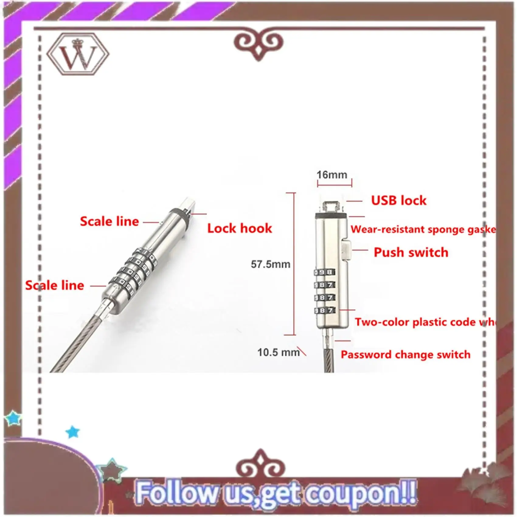 أحدث قفل عالمي رقمي 20X 4 قفل كابل أمان للكمبيوتر المحمول USB للكمبيوتر