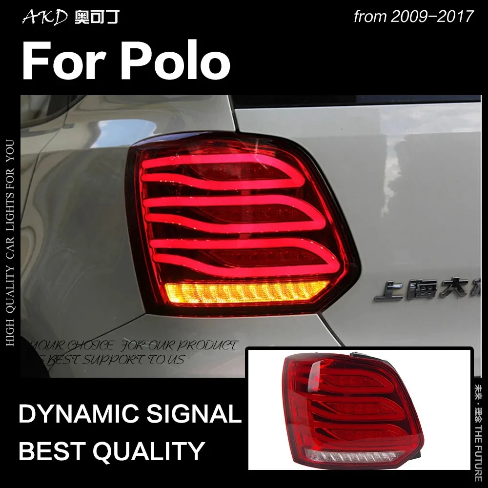 AKD Tail Lamp For VW POLO 2011-2018 Tail Light Benz Type LED Rear Lamp LED DRL Assembly Upgrade Dynamic Signal Auto Accessories